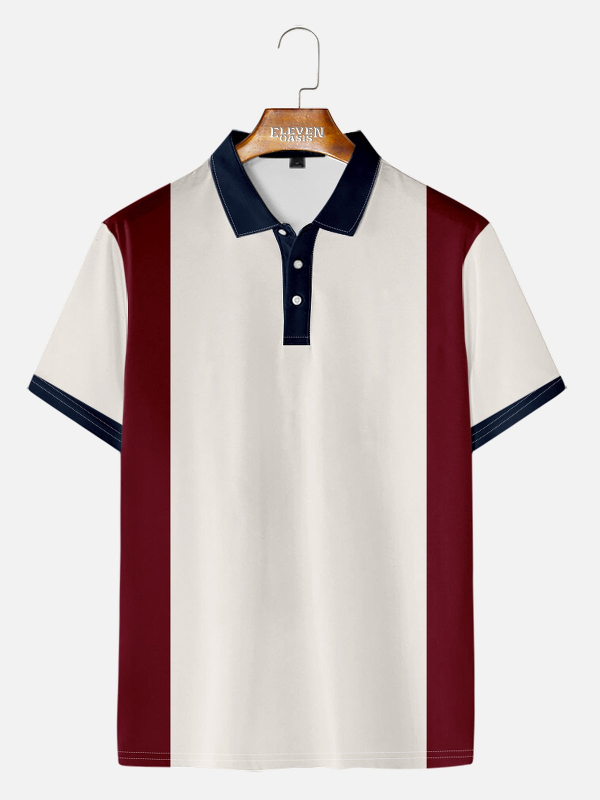 Men's Classic League Stripe Short Sleeve Polo Shirt Eleven Oasis