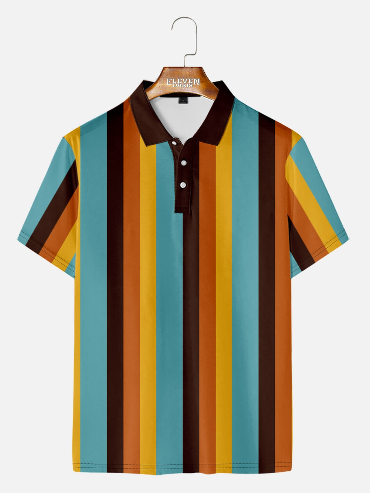 Men's Championship Stripe Short Sleeve Polo Shirt Eleven Oasis