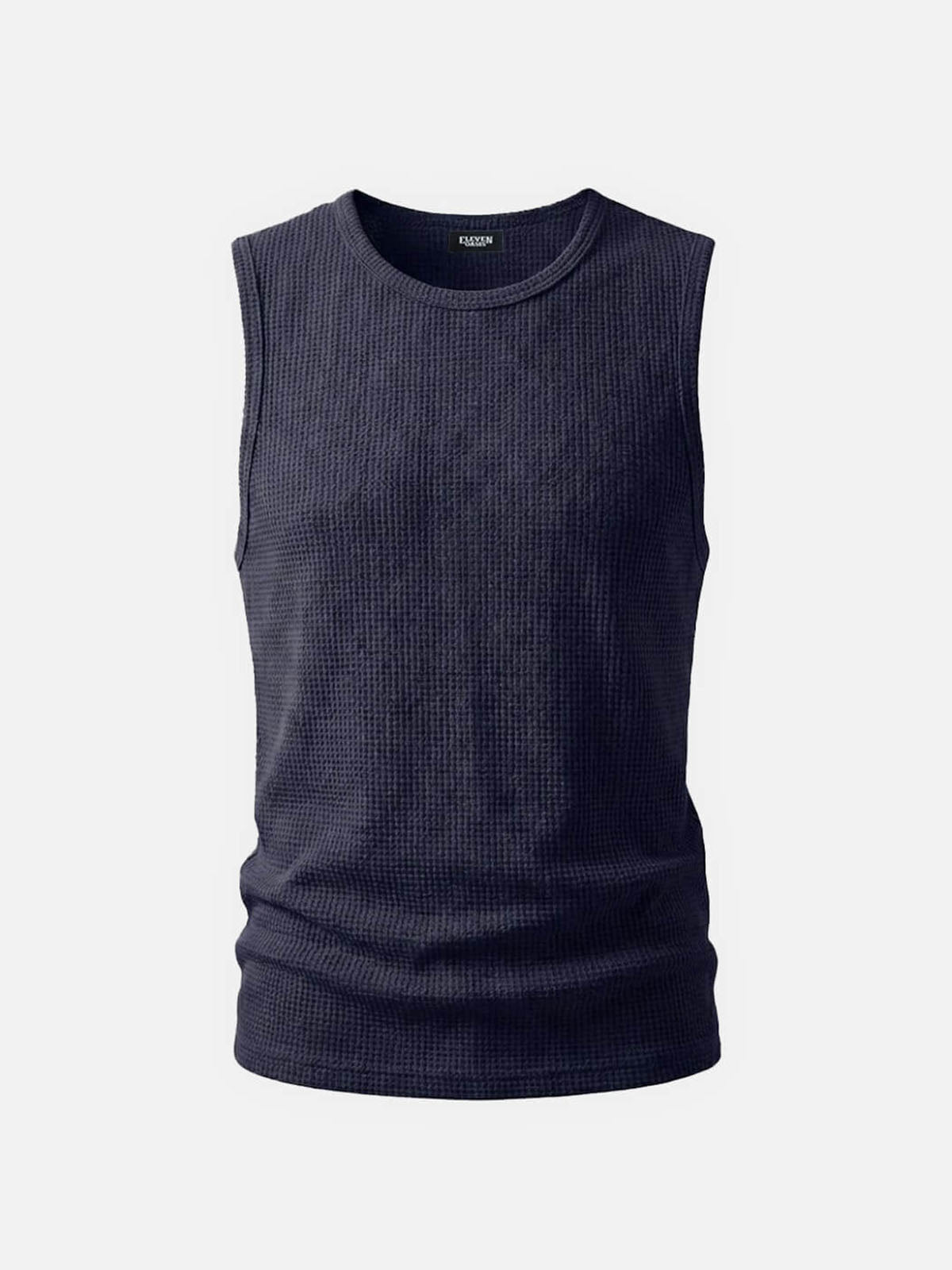 Men's Waffle Knit Crew Neck Tank Top Eleven Oasis