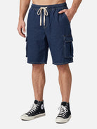 Men's Stretch Cotton Drawstring Cargo Denim Shorts Eleven Oasis