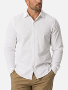 Men's Linen-Like Regular Fit Long Sleeve Shirt Eleven Oasis