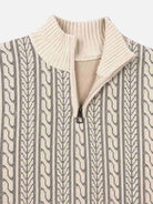 Men's Cable Knit Quarter-Zip Slim Fit Sweater Eleven Oasis
