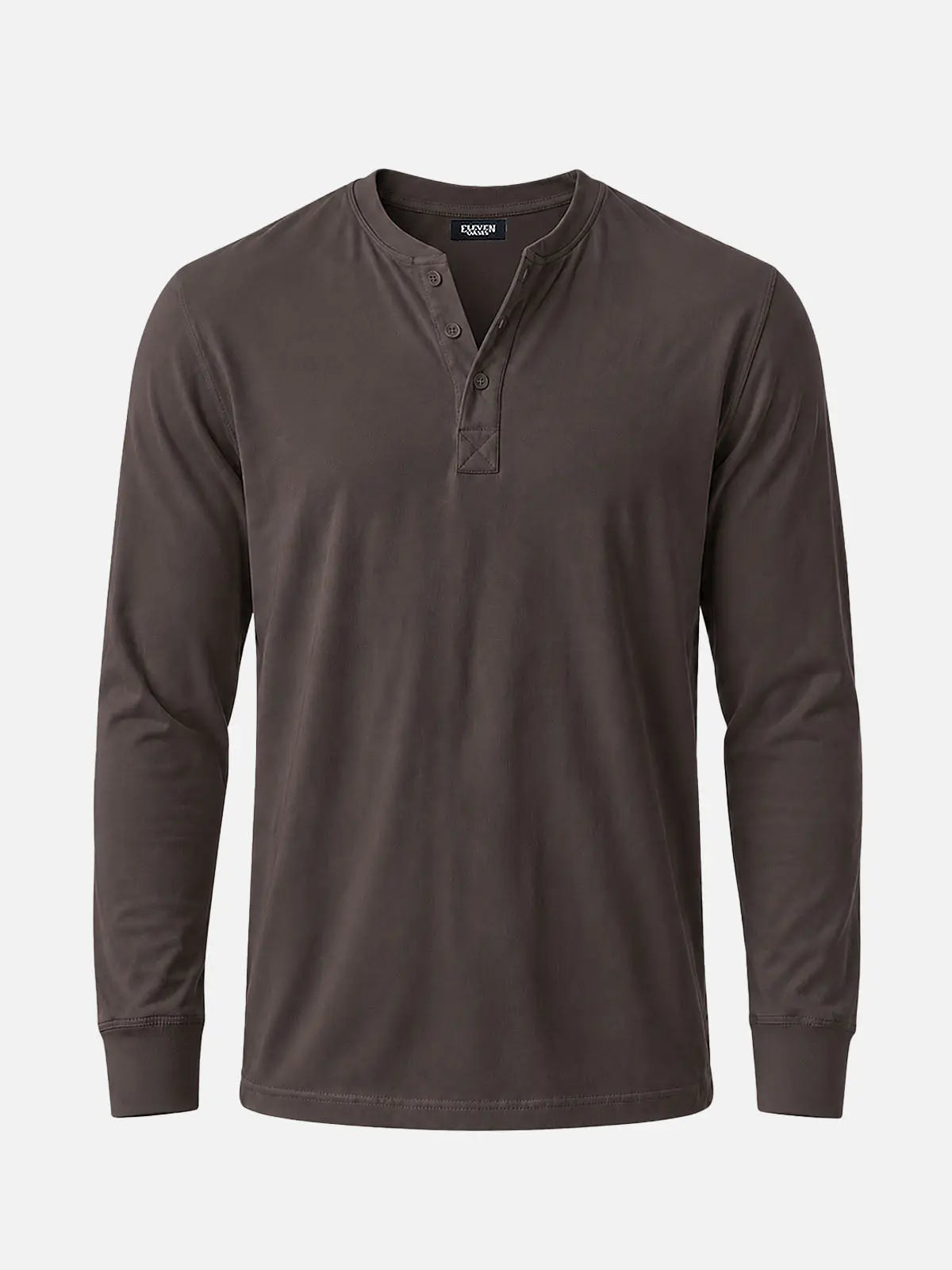 Men's Classic Henley Slim Fit Long Sleeve Shirt Eleven Oasis