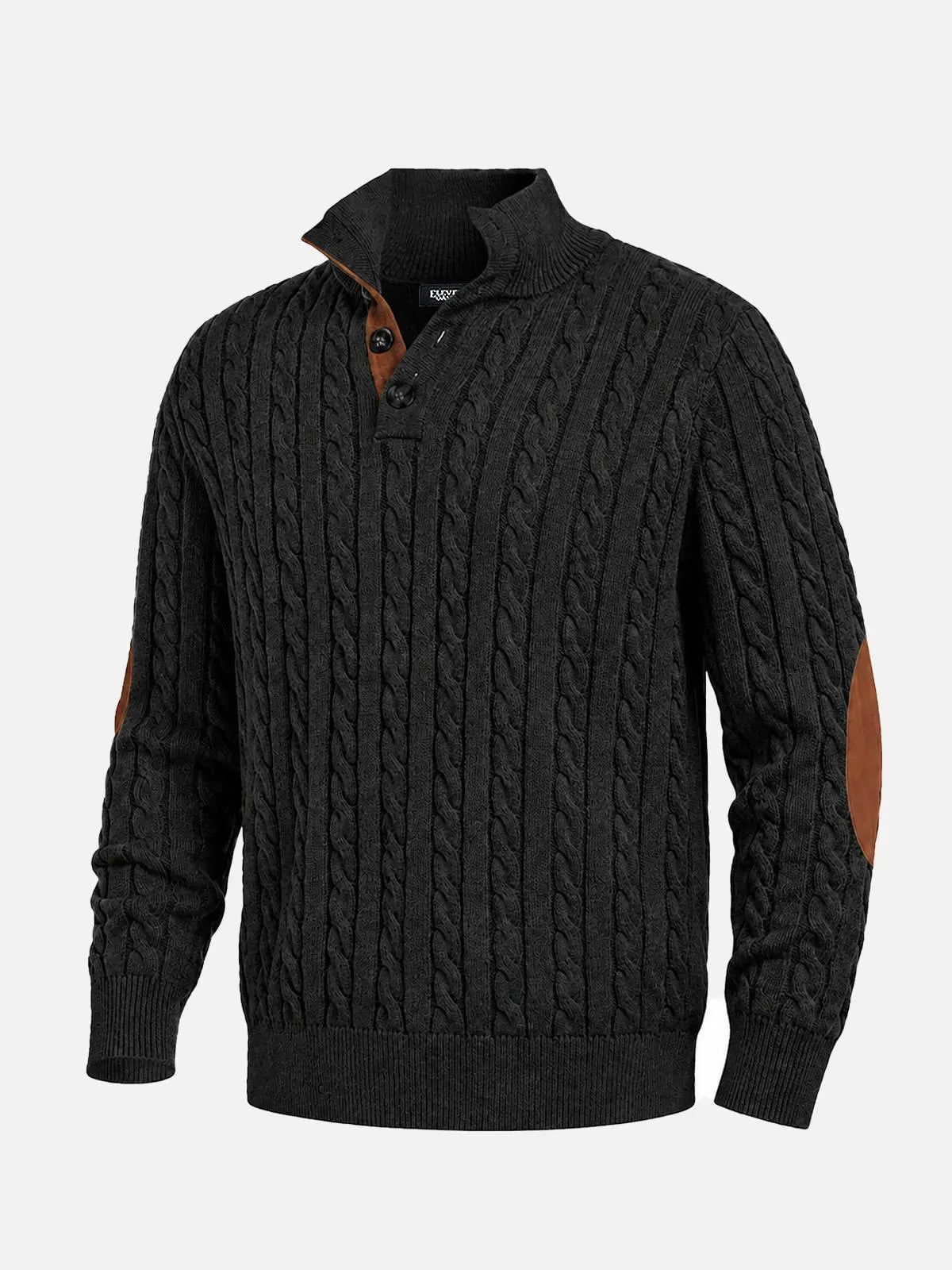 Men's Cable Knit Henley Slim Fit Sweater Eleven Oasis
