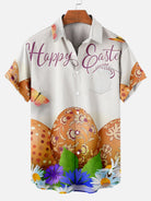 Men's Easter Egg Pattern Short Sleeve Shirt Summer Everest