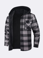 Men's Hooded Fleece Lined Flannel Shirt Jacket Eleven Oasis