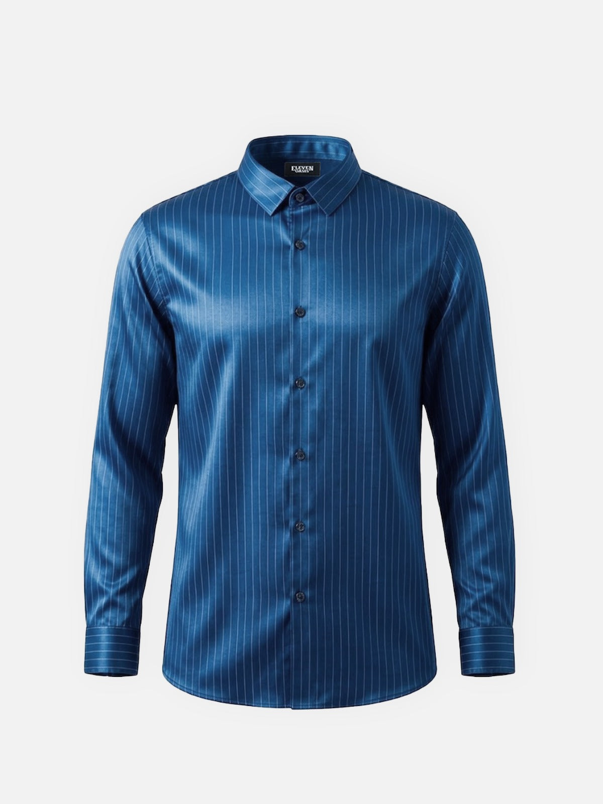 Men's Classic Pinstripe Stretch Slim Fit Long Sleeve Shirt Eleven Oasis