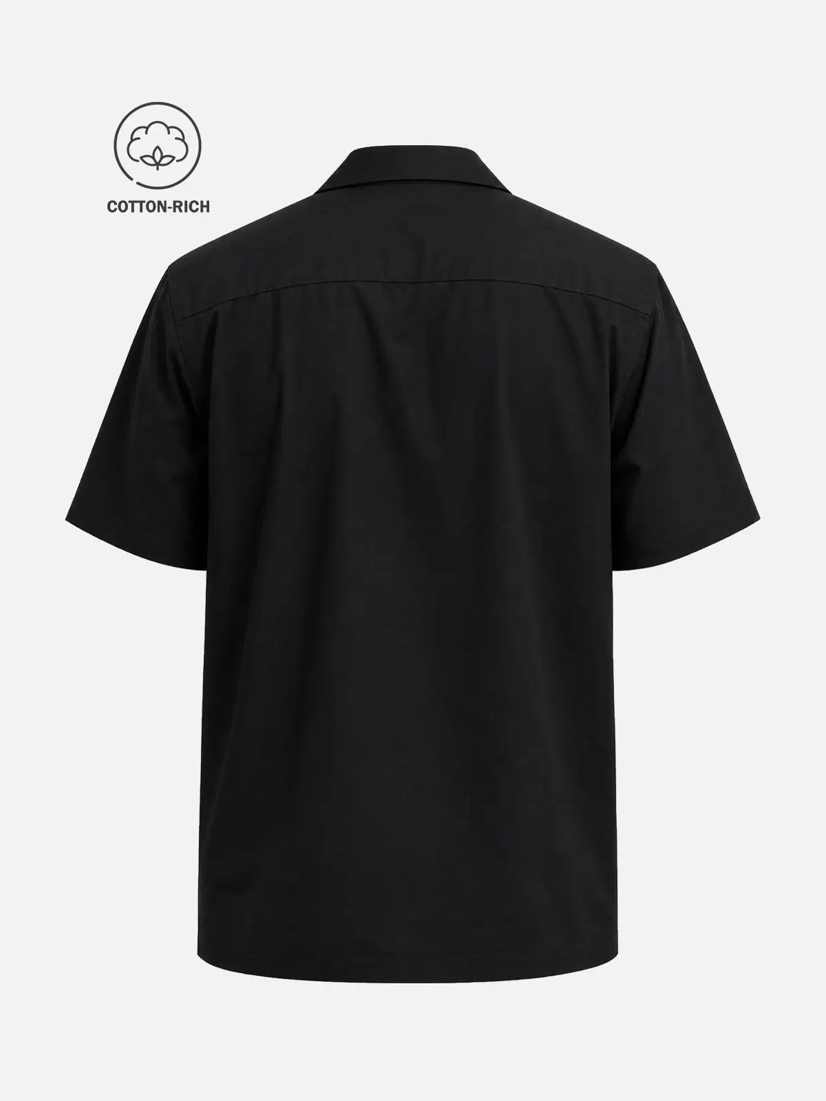 Men's Cotton Snakeskin Panel Bowling Short Sleeve Shirt Eleven Oasis