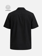 Men's Cotton Snakeskin Panel Bowling Short Sleeve Shirt Eleven Oasis