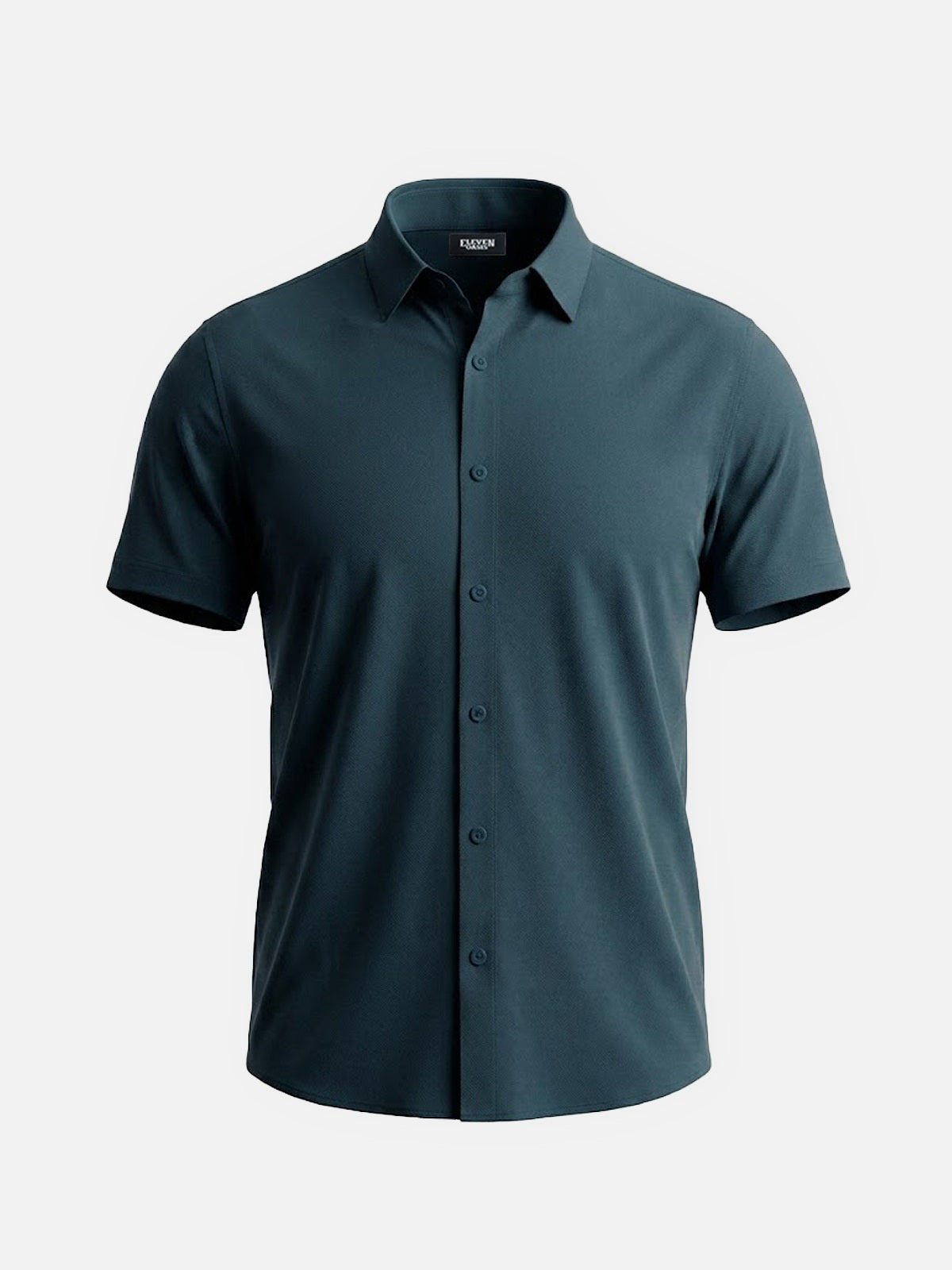 Men's Classic Solid Slim Fit Short Sleeve Shirt Eleven Oasis