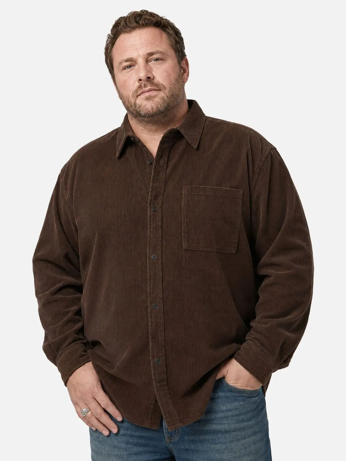 Men's Vintage Corduroy Regular Fit Overshirt Eleven Oasis