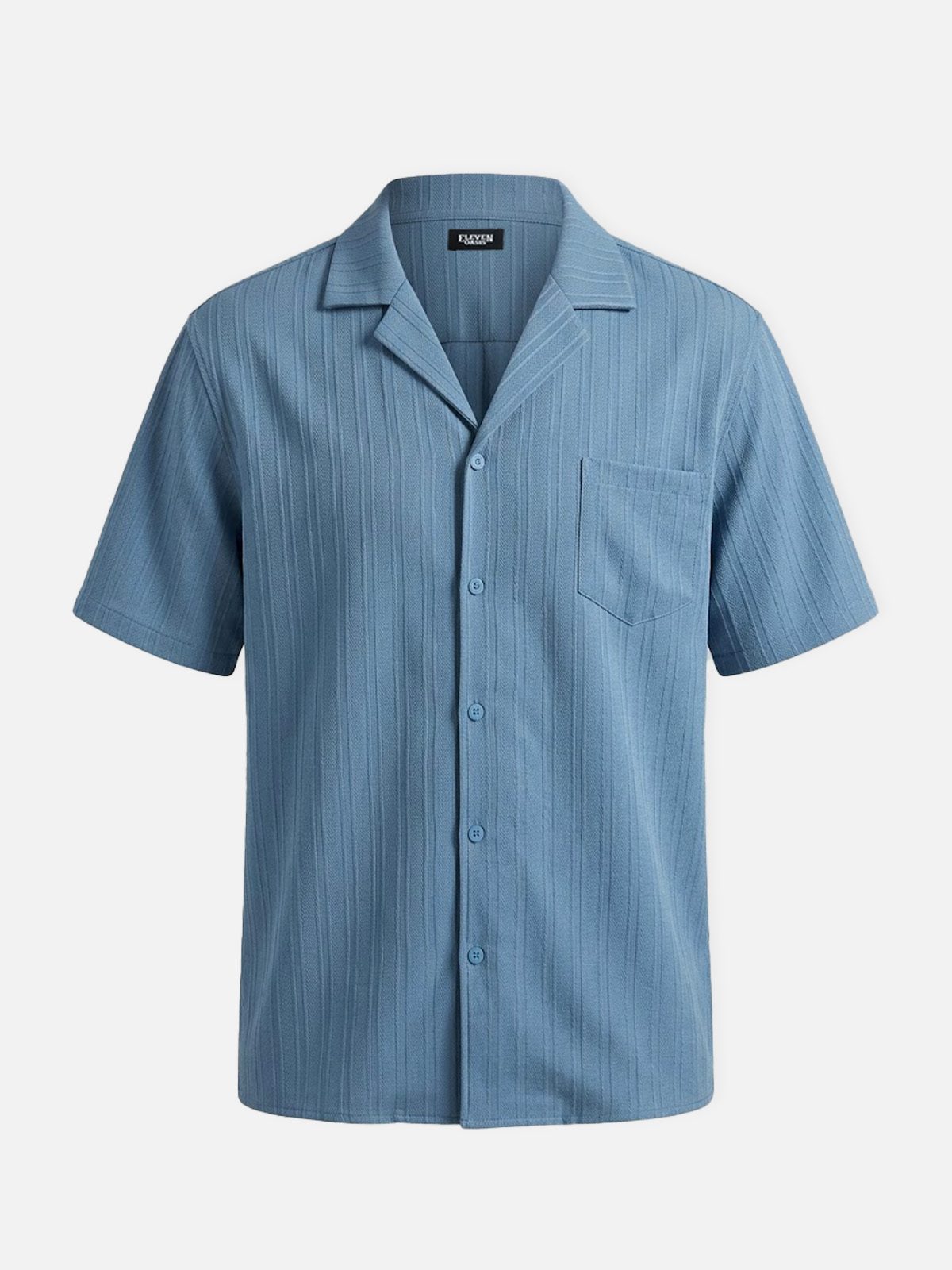 Men's Textured Camp Collar Short Sleeve Shirt ElevenOasis
