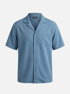 Men's Textured Camp Collar Short Sleeve Shirt ElevenOasis