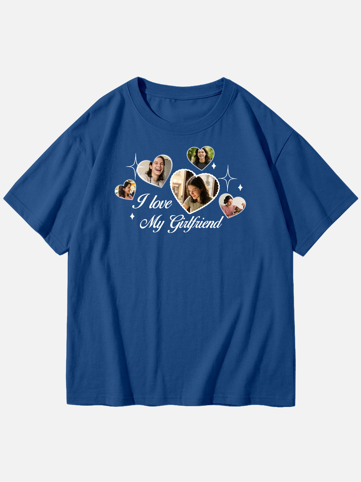 Custom Love Photo Cotton Short Sleeve T-Shirt Eleven Oasis