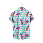 Men's Pineapple Flamingos All Over Print Casual Short Sleeve ShirtMens short sleeve shirts Big and tall Mens shirts Short sleeve shirts for men Mens 4xl shirts Casual short sleeve shirts