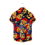 Men's Illustrated Red Fish Universe Print Short Sleeve ShirtMens short sleeve shirts Big and tall Mens shirts Short sleeve shirts for men Mens 4xl shirts Casual short sleeve shirts