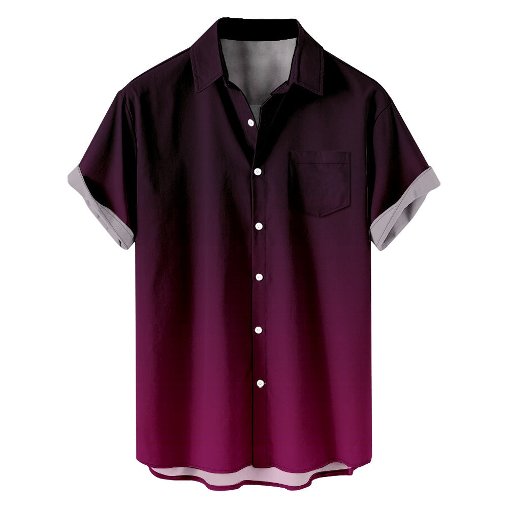 Men's Casual Everyday Ombre Shirt with Chest PocketMens short sleeve shirts Big and tall Mens shirts Short sleeve shirts for men Mens 4xl shirts Casual short sleeve shirts