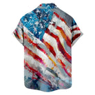 Men's Oil Painting American Flag Short Sleeve Shirt with Chest PocketMens short sleeve shirts Big and tall Mens shirts Short sleeve shirts for men Mens 4xl shirts Casual short sleeve shirts