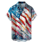 Men's Oil Painting American Flag Short Sleeve Shirt with Chest PocketMens short sleeve shirts Big and tall Mens shirts Short sleeve shirts for men Mens 4xl shirts Casual short sleeve shirts