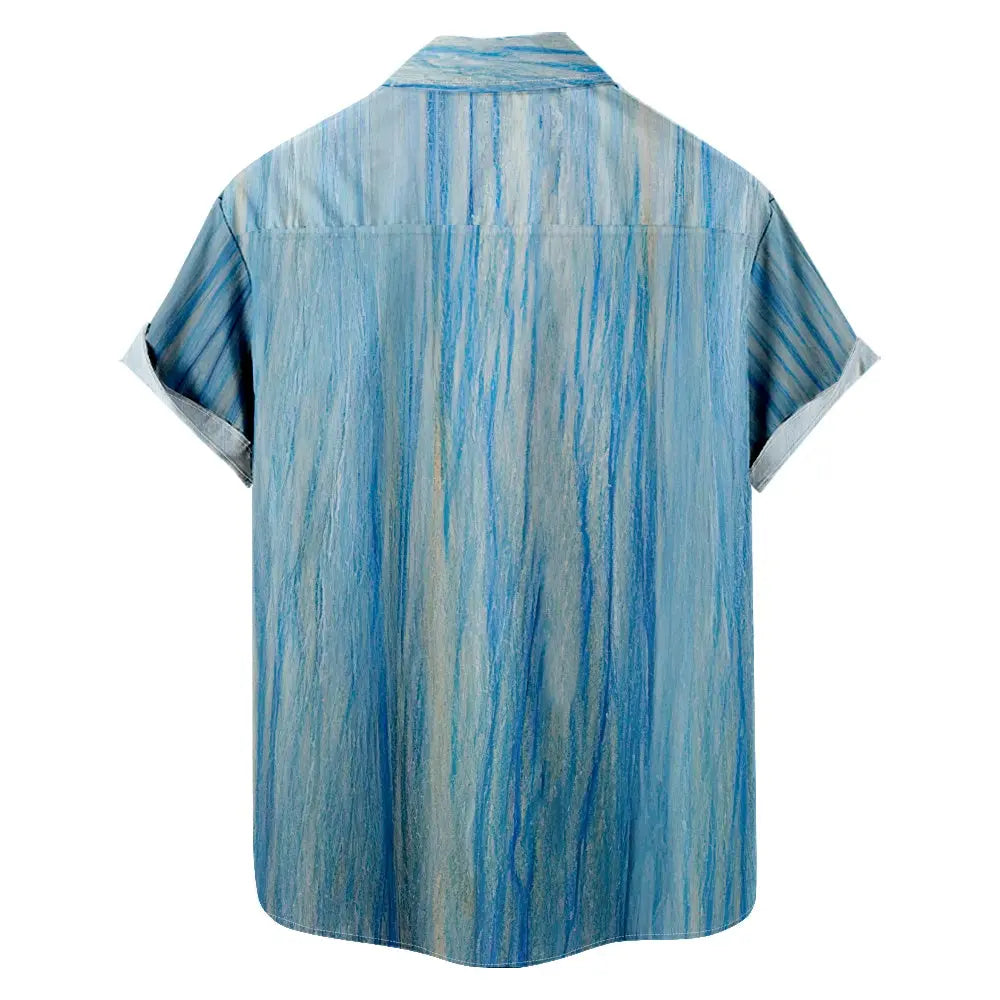 Men's Color Pencil Texture Shirt with Chest PocketMens short sleeve shirts Big and tall Mens shirts Short sleeve shirts for men Mens 4xl shirts Casual short sleeve shirts