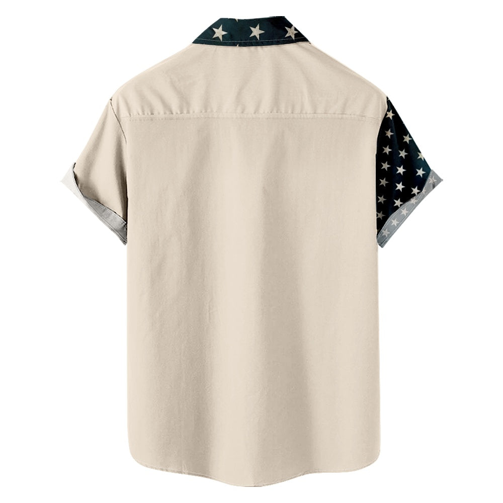 Men's American Flag with Eagle Shirt with Chest PocketMens short sleeve shirts Big and tall Mens shirts Short sleeve shirts for men Mens 4xl shirts Casual short sleeve shirts
