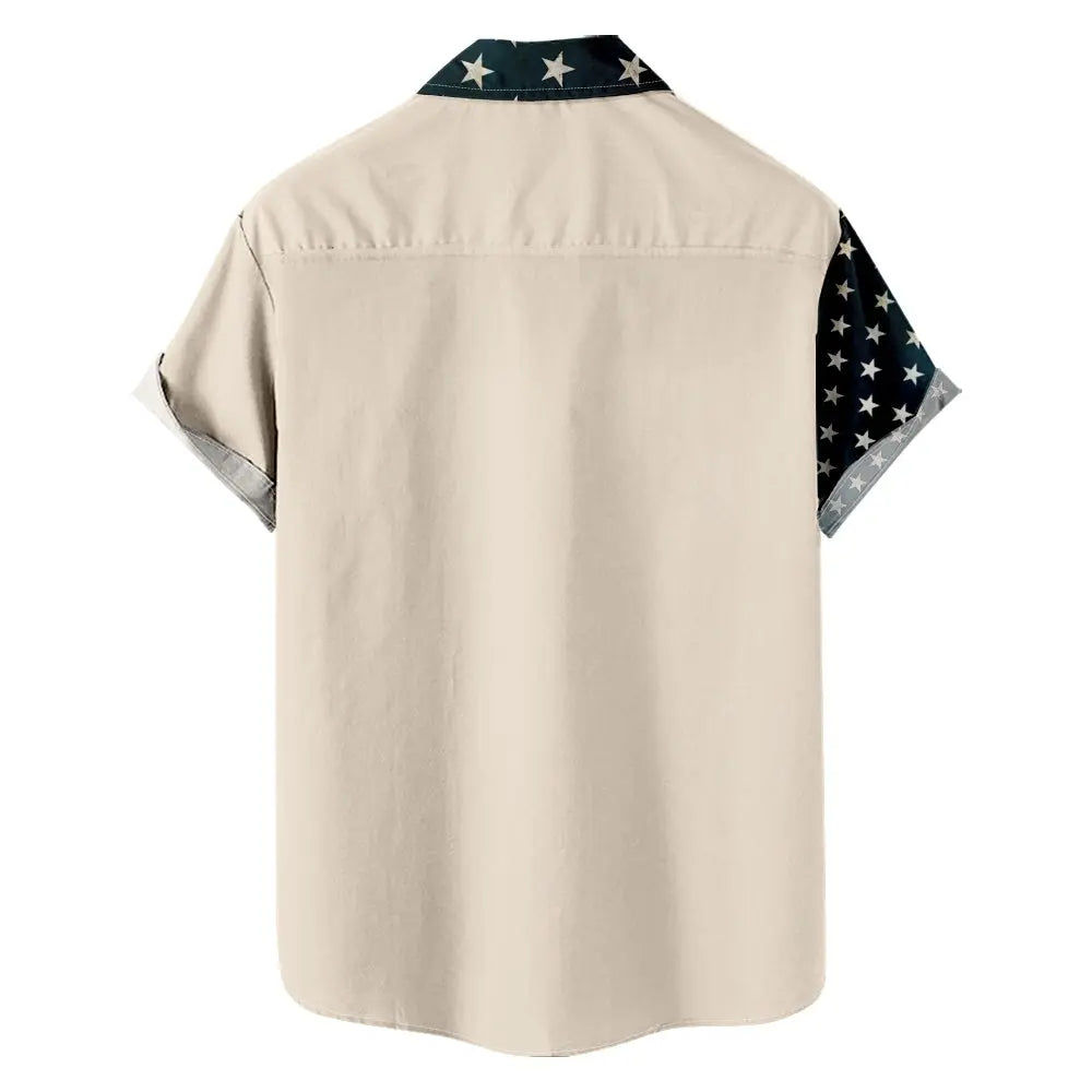 Men's American Flag with Eagle Shirt with Chest PocketMens short sleeve shirts Big and tall Mens shirts Short sleeve shirts for men Mens 4xl shirts Casual short sleeve shirts