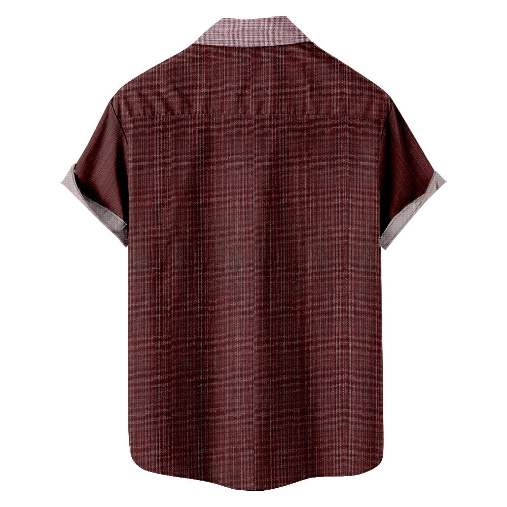 Men's Simple Pattern Striped Every Day Short Sleeve Shirt with Chest PocketMens short sleeve shirts Big and tall Mens shirts Short sleeve shirts for men Mens 4xl shirts Casual short sleeve shirts