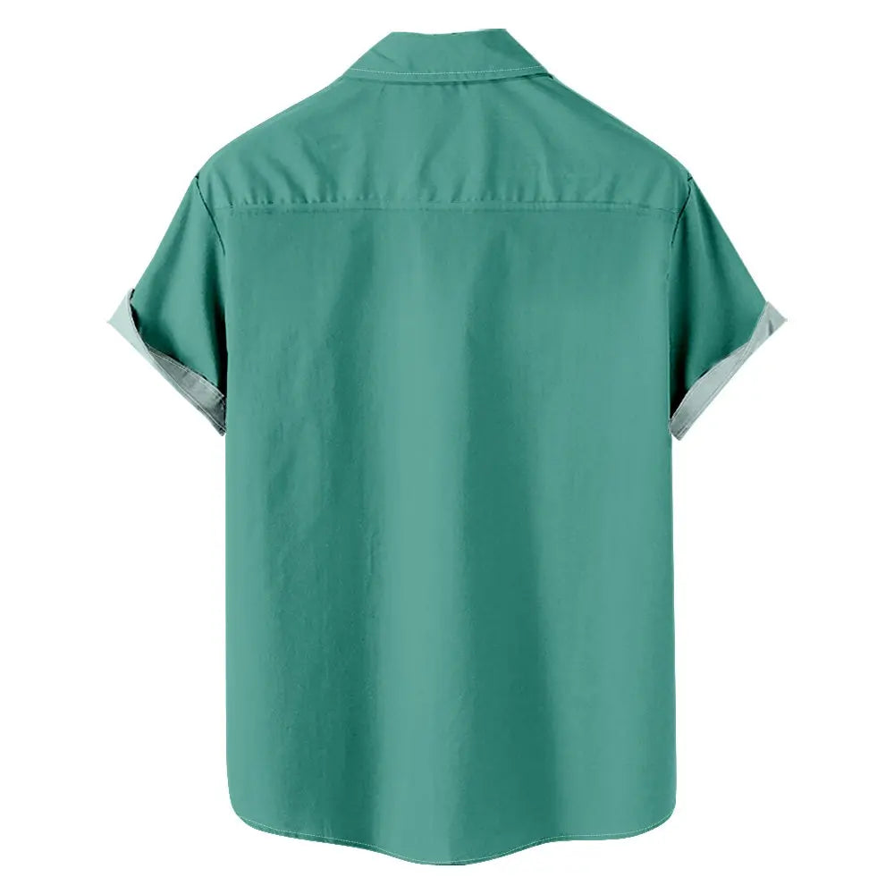 Men's Cowboy Western Spaceship Shirt with Chest PocketMens short sleeve shirts Big and tall Mens shirts Short sleeve shirts for men Mens 4xl shirts Casual short sleeve shirts