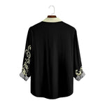 Men's Ornate Italian-Inspired Pattern Long Sleeve Shirt with Chest PocketMens short sleeve shirts Big and tall Mens shirts Short sleeve shirts for men Mens 4xl shirts Casual short sleeve shirts