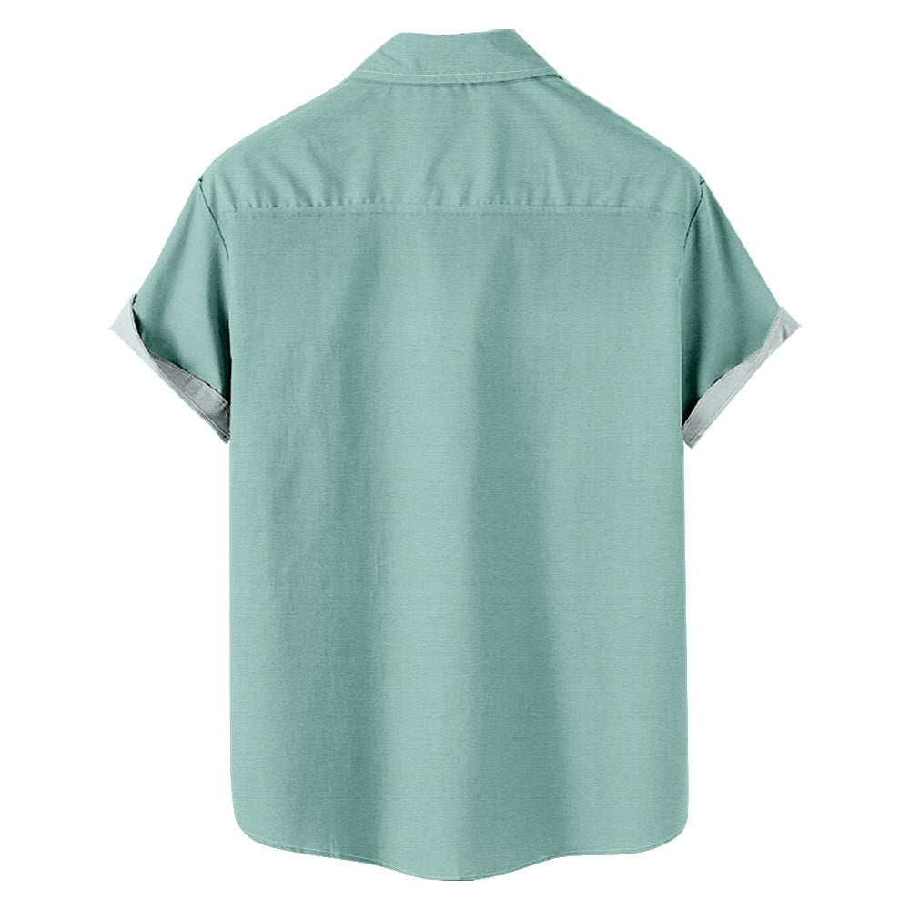 Men's Simple Pattern Shirt with Chest PocketMens short sleeve shirts Big and tall Mens shirts Short sleeve shirts for men Mens 4xl shirts Casual short sleeve shirts