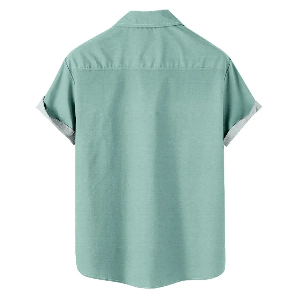Men's Simple Pattern Shirt with Chest PocketMens short sleeve shirts Big and tall Mens shirts Short sleeve shirts for men Mens 4xl shirts Casual short sleeve shirts