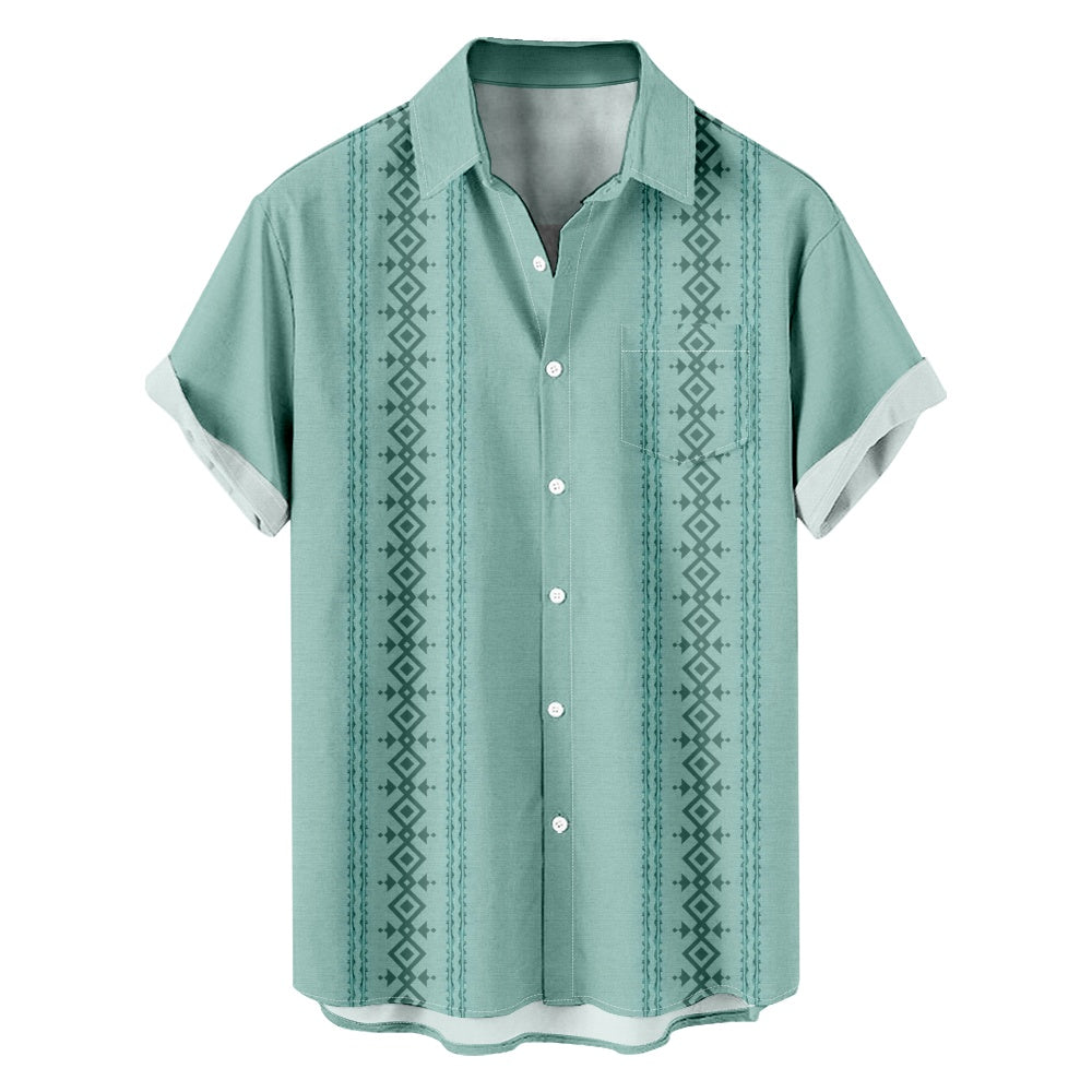 Men's Simple Pattern Shirt with Chest PocketMens short sleeve shirts Big and tall Mens shirts Short sleeve shirts for men Mens 4xl shirts Casual short sleeve shirts