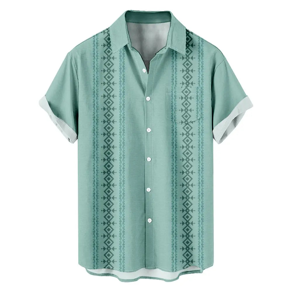Men's Simple Pattern Shirt with Chest PocketMens short sleeve shirts Big and tall Mens shirts Short sleeve shirts for men Mens 4xl shirts Casual short sleeve shirts