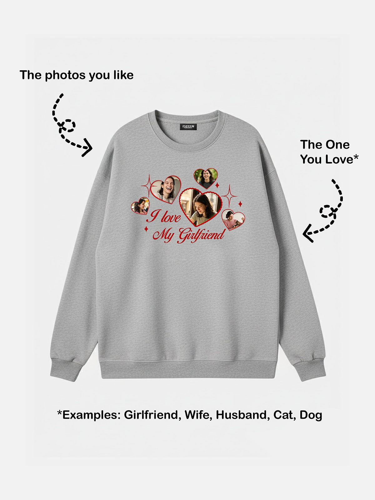 Custom Love Photo Sweatshirt Eleven Oasis