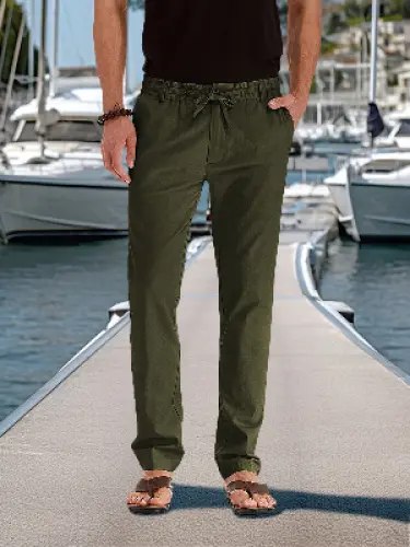 Men's Casual Seaside Drawstring Pants ElevenOasis