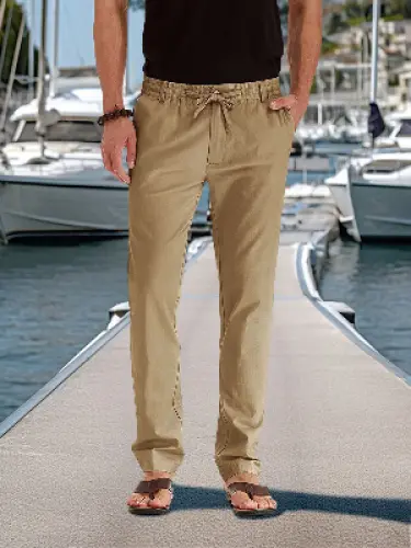 Men's Casual Seaside Drawstring Pants ElevenOasis