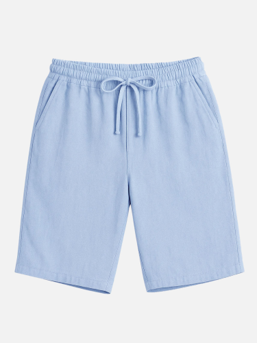 Men's Linen Blend Elastic Waist Shorts