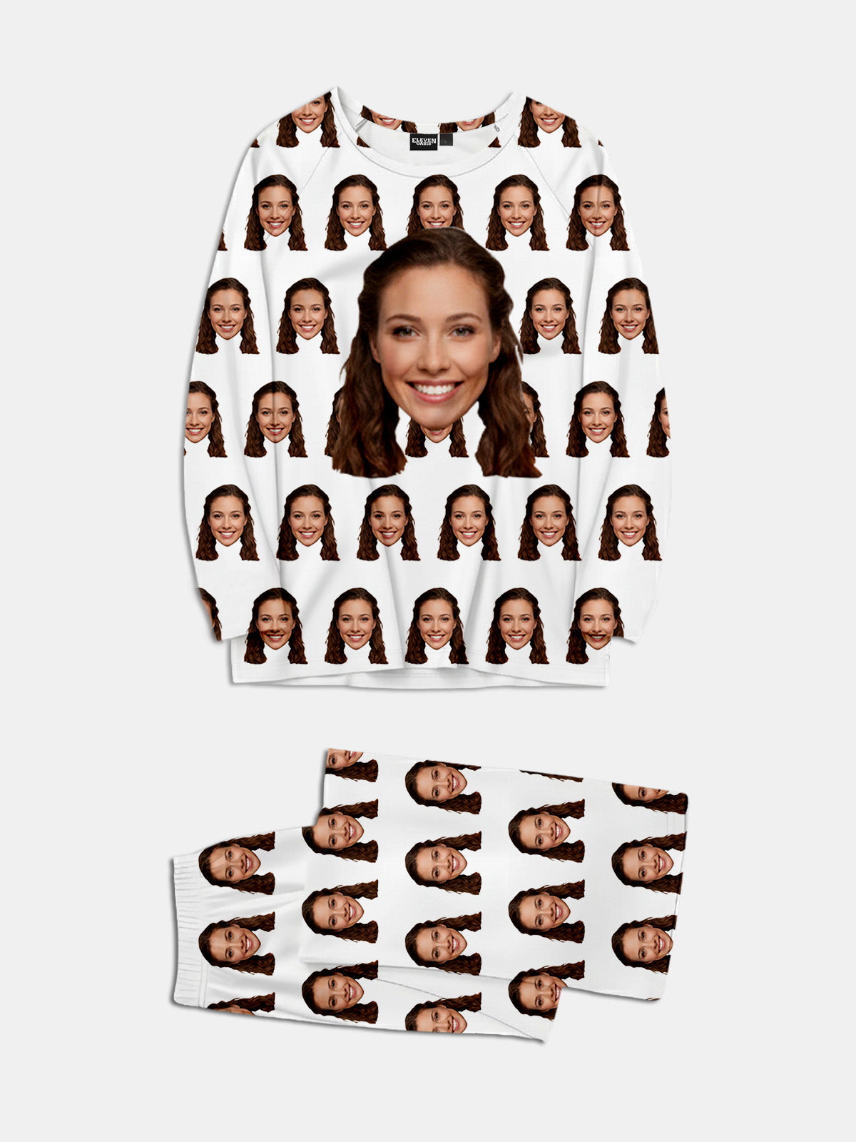 Custom Face Print Pajama Set Eleven Oasis
