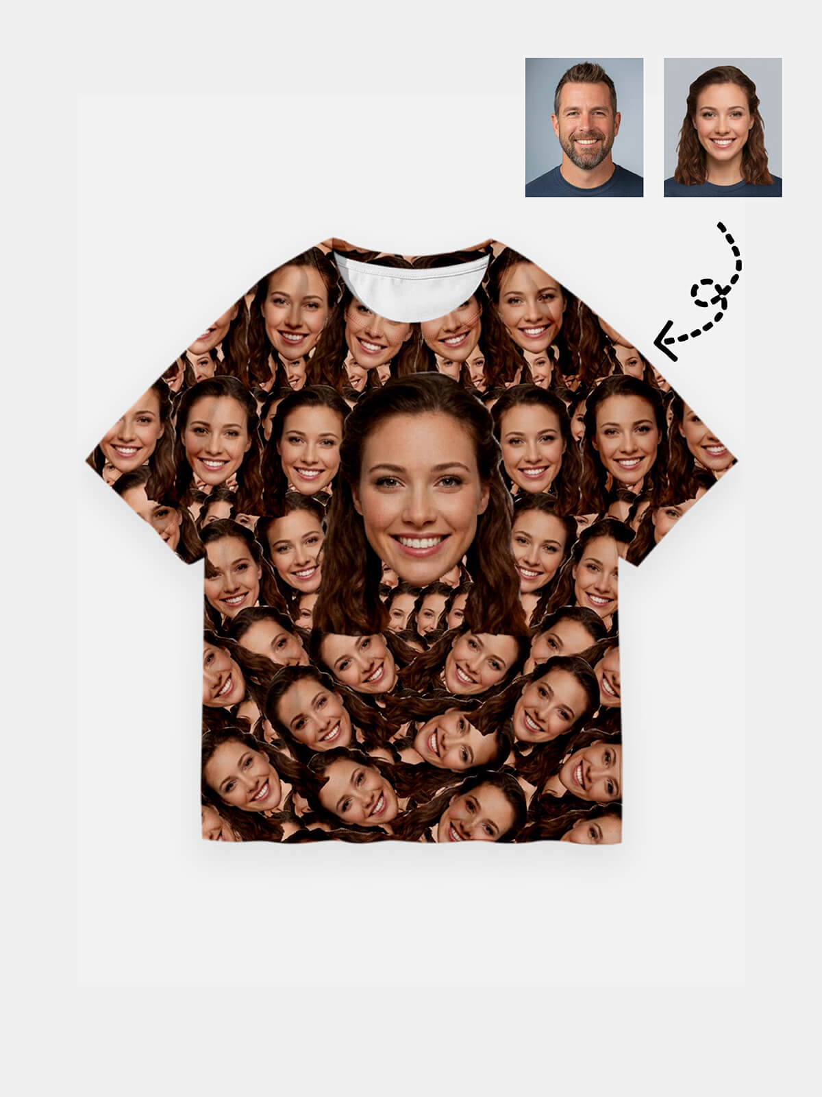 Custom Face Print Short Sleeve T-Shirt Eleven Oasis