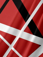 Tall Men's Abstract Geometric Red & Black Short Sleeve Shirt Eleven Oasis