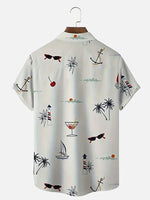 Men's Vacation Vibes Scattered Print Hawaiian Short Sleeve Shirt ElevenOasis