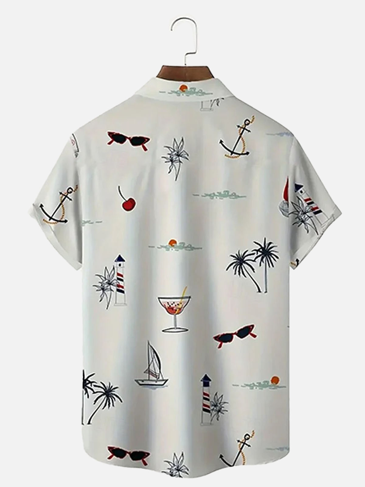 Men's Vacation Vibes Scattered Print Hawaiian Short Sleeve Shirt ElevenOasis