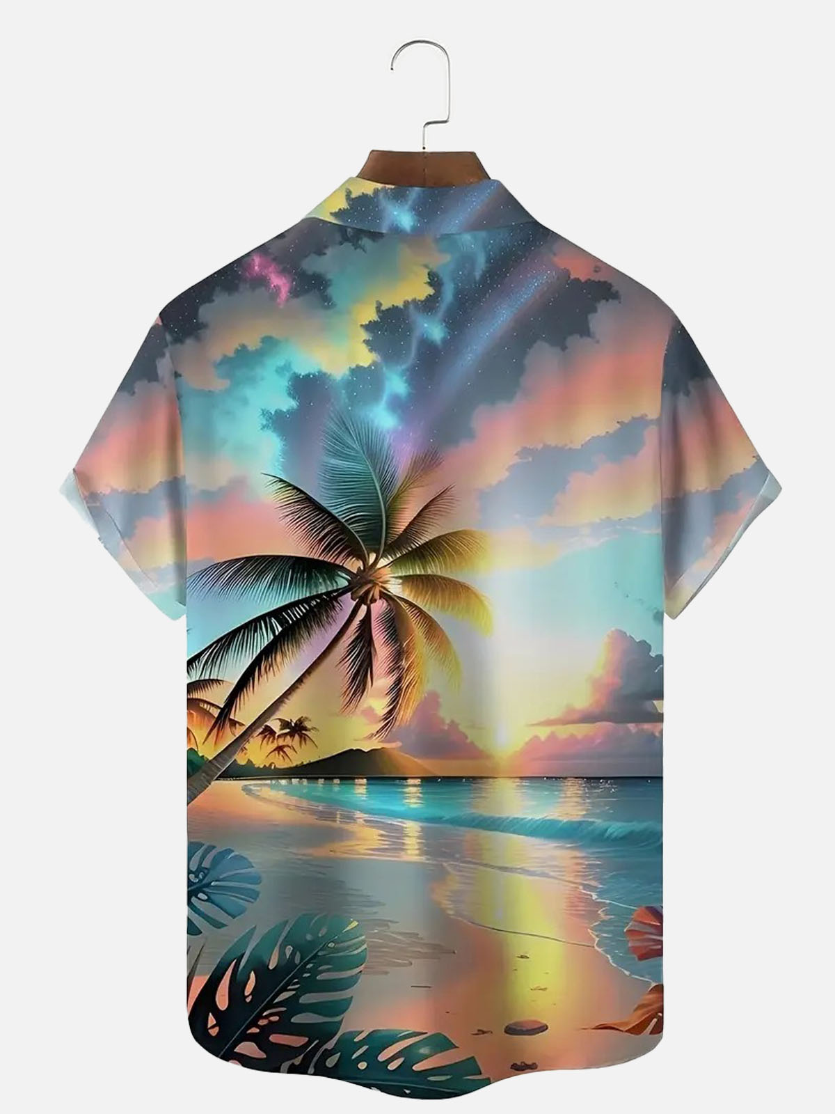 Men's Tropical Sunset Paradise Short Sleeve Shirt ElevenOasis