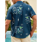 Men's Martini Cocktail Short Sleeve Casual Shirt ElevenOasis