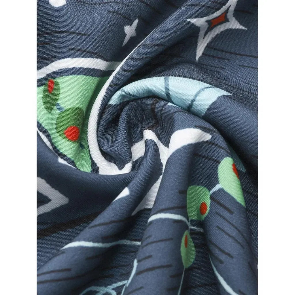 Men's Martini Cocktail Short Sleeve Casual Shirt ElevenOasis