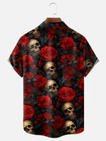 Men's Skulls and Roses Short Sleeve Shirt Eleven Oasis