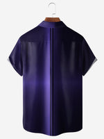 Tall Men's Everyday Purple Gradient Stripes Short Sleeve Shirt ElevenOasis