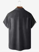 Men's Black Basic Short Sleeve Casual Shirt ElevenOasis