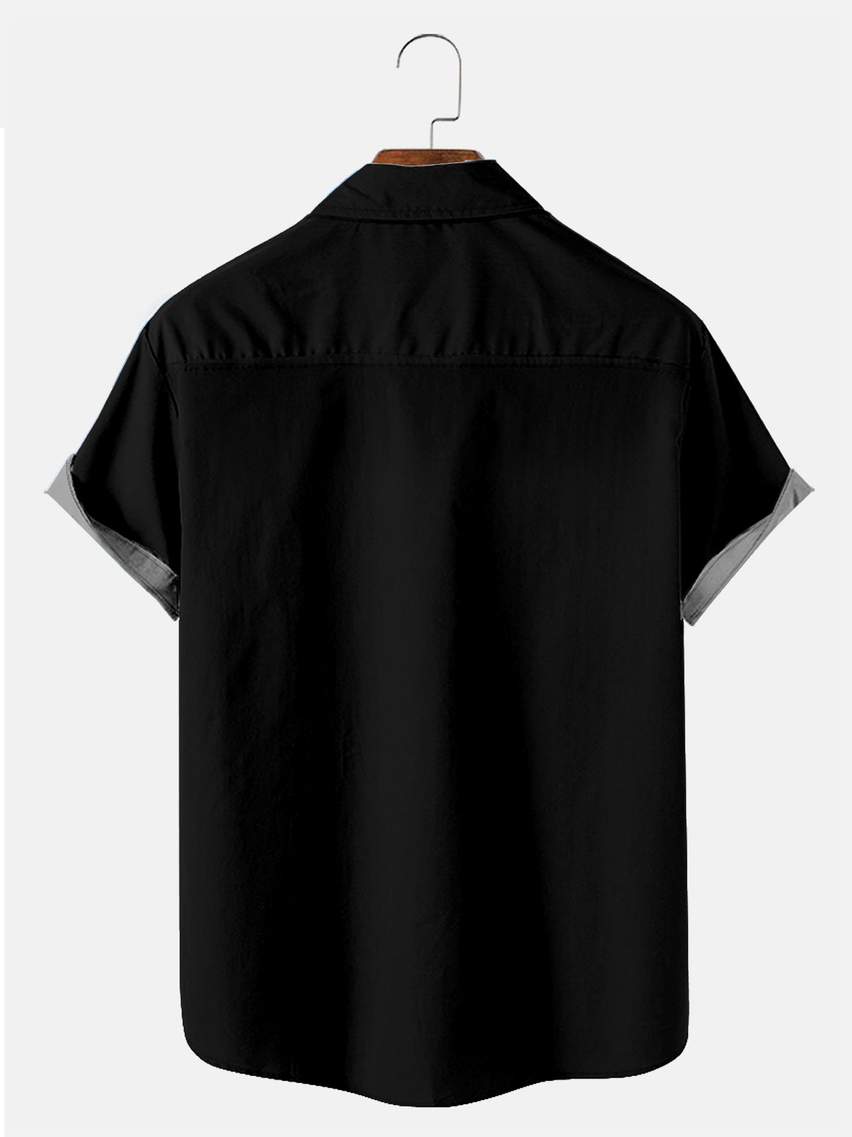Tall Men's Geometric Stripes Pattern Short Sleeve Shirt with Chest Pocket ElevenOasis
