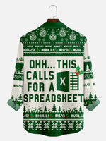 Men's Office Software Ugly Pattern Long Sleeve Shirt Eleven Oasis